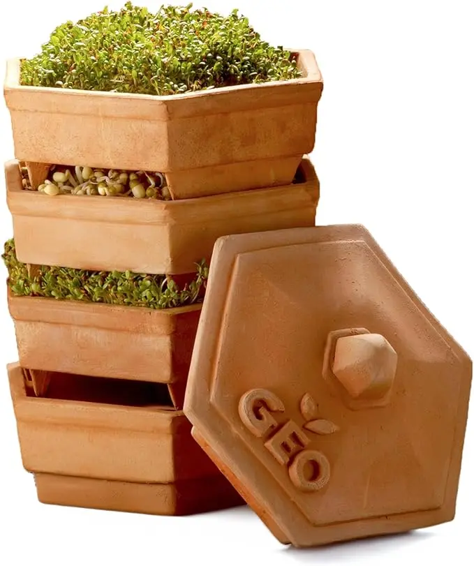 nachhaltige Keimgeräte im Test: Das italienische Geo TerradiSiena Keimgerät aus toskanischer Terrakotta.