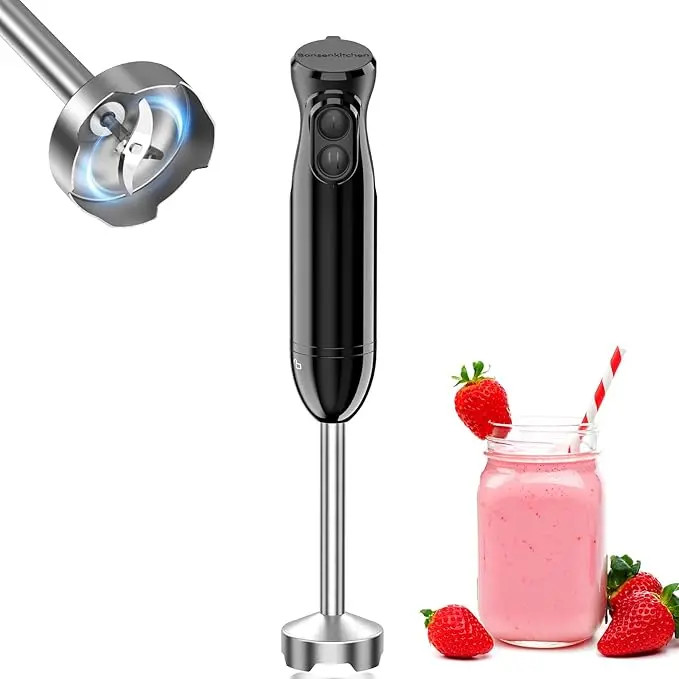 Der Bonsenkitchen Pürierstab aus Edelstahl im Test für nachhaltige Stabmixer für Einsteiger.
