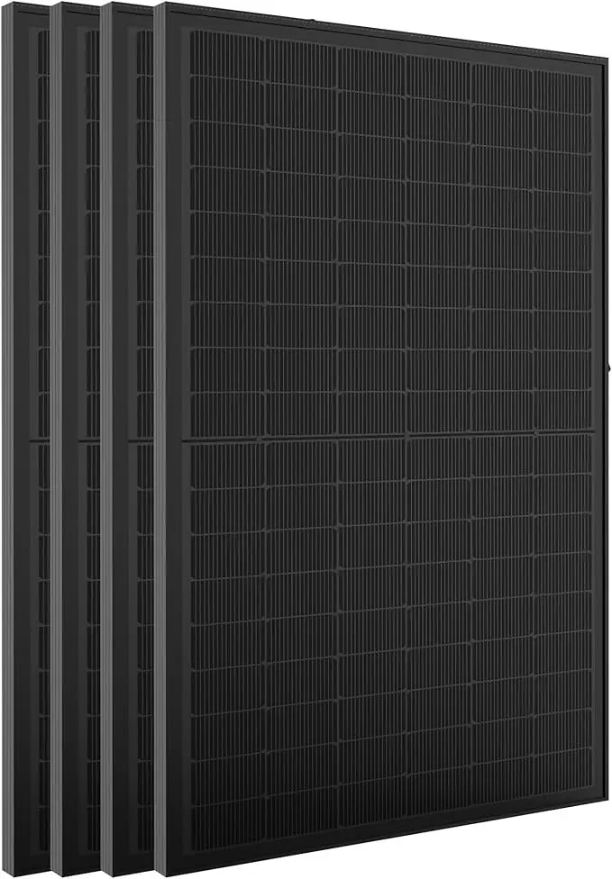 Nachhaltiges Balkonkraftwerk Komplettset Erweiterung: 4 Glas-Glas Solarmodule von ALLDREI mit bifazialer Technik.
