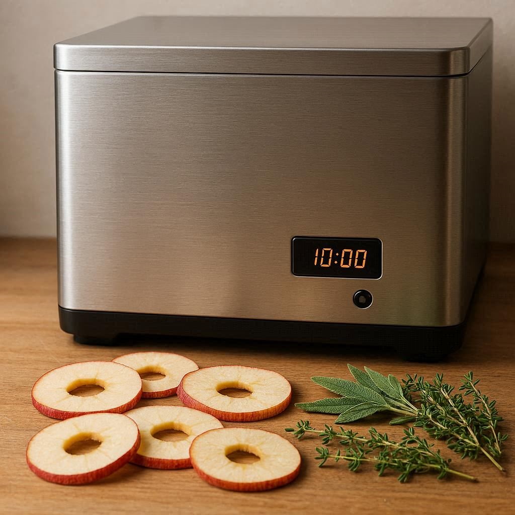 Nachhaltige Dörrgeräte im Vergleich: Die besten Dehydratoren mit Edelstahl-Einschüben für die Lebensmittelrettung.