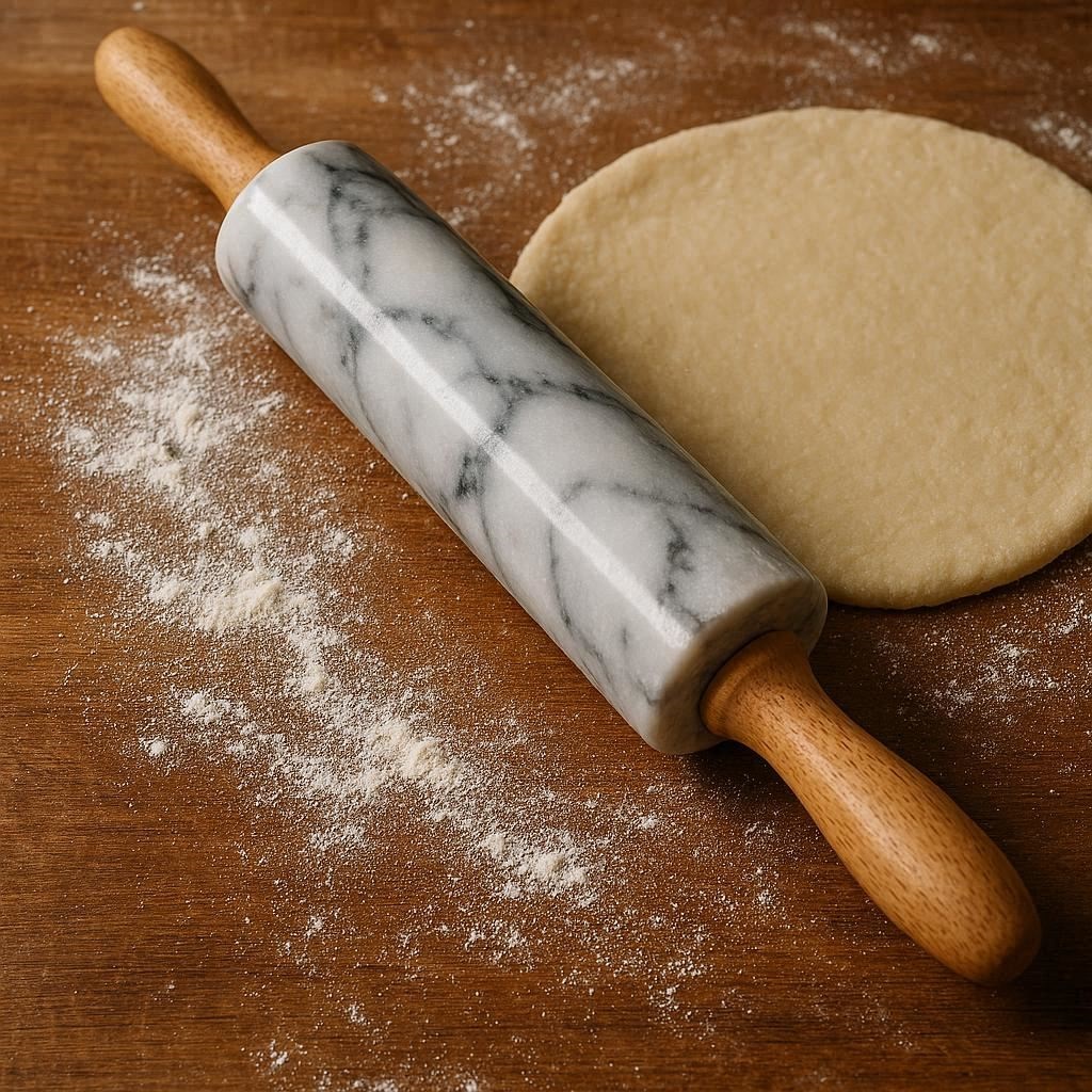 Nachhaltige Nudelhölzer im Vergleich: Hygienische Teigroller aus Marmor, Edelstahl und Massivholz für das Backen.