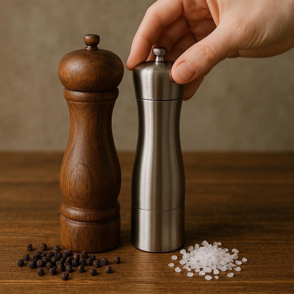 Nachhaltige Pfeffermühlen im Vergleich: Die besten Mühlen mit Keramikmahlwerk und Gehäuse aus Massivholz und Edelstahl.