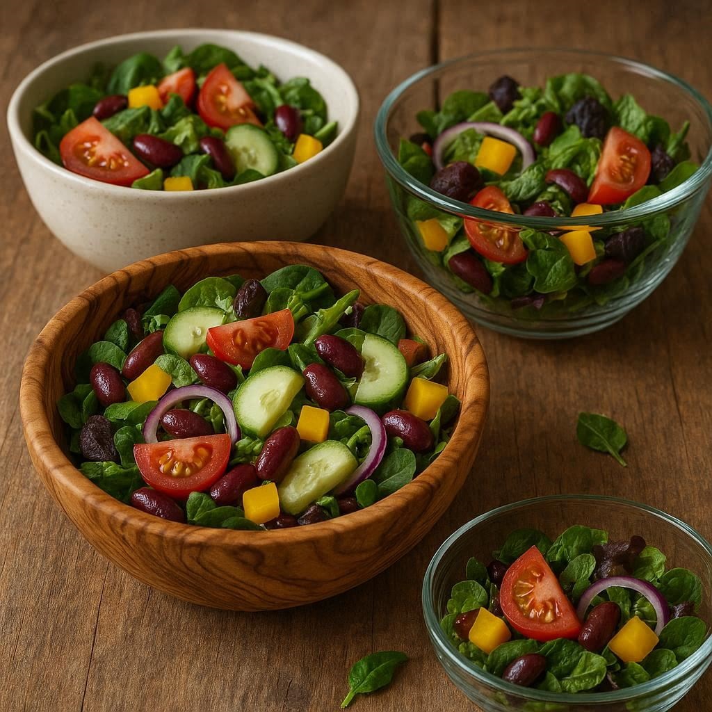 Nachhaltige Salatschüsseln im Vergleich: Die besten schadstofffreien Schalen aus Olivenholz, Keramik und Glas für das Servieren.