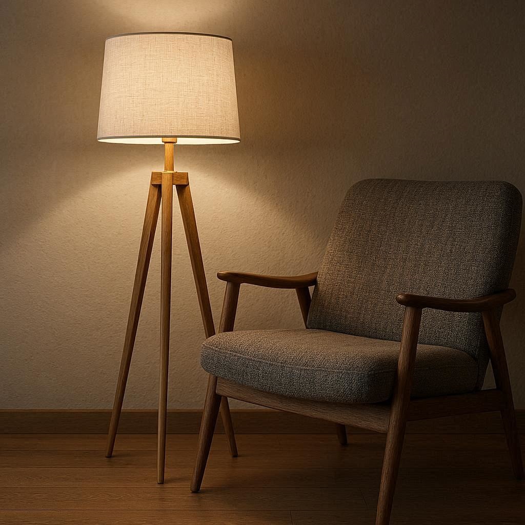 Nachhaltige Stehleuchten im Vergleich: Die besten Modelle mit Massivholz-Gestell und Leinen-Schirm für den Wohnbereich.