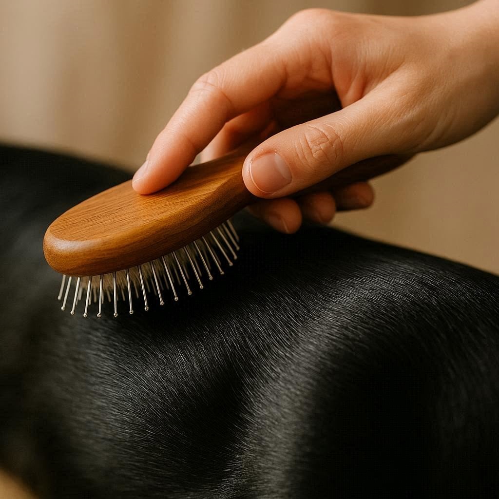Nachhaltige Tierhaarbürsten im Vergleich: Sanfte Modelle aus Holz und Naturkautschuk zur Vermeidung von statischer Aufladung.