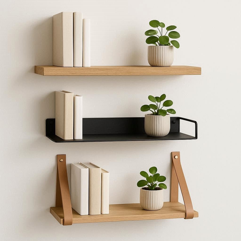 Nachhaltige Wandregale im Vergleich: Die besten schwebenden Regale aus FSC-Massivholz, Metall und Upcycling-Materialien für die Wandmontage.