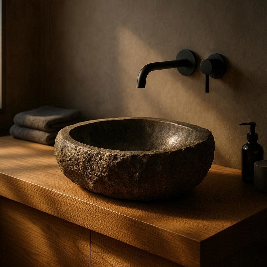 Nachhaltige Aufsatzwaschbecken im Vergleich: 5 hochwertige Modelle aus Naturstein für ein gesundes Badezimmer.